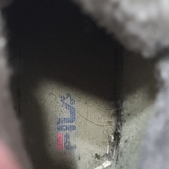 Fila Disruptor Shearling Hiking Boots Khaki Green Gray Faux Fur Chunky Sz 7 EUC - Picture 3 of 12